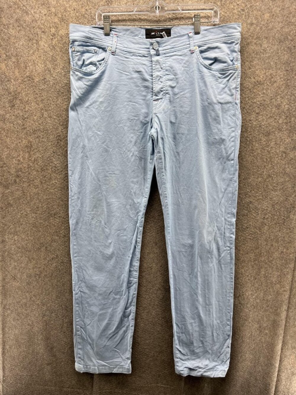 Kiton Jeans Mens 42 Blue Slim Straight Denim Light Wash Italy Casual